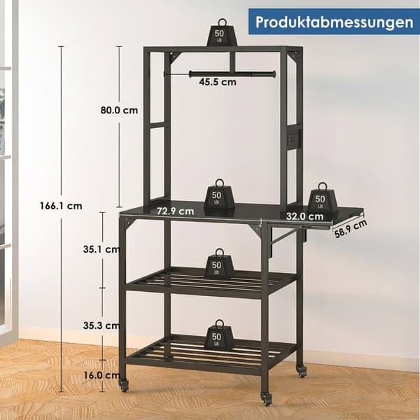 SONNENH 3D-printer stativ, robust 3D-printer skrivebordstativ med filamenthylde, T-formet spoleholder med ruller