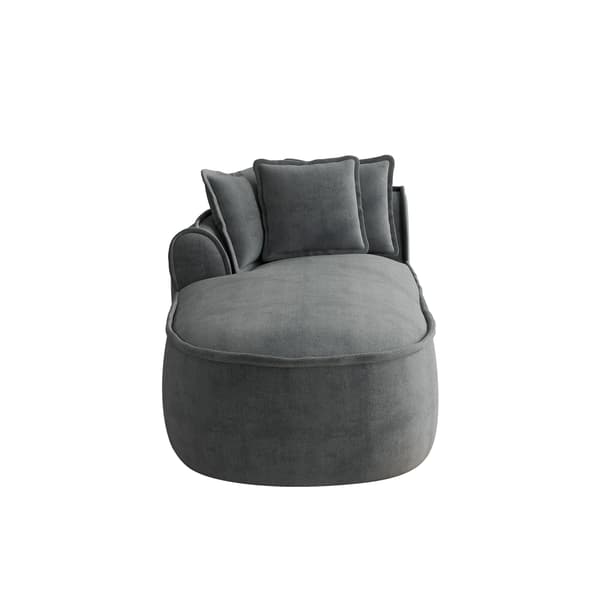 SONNENH Manchester Vänster Chaise-soffa med kuddar Chenille -Grå