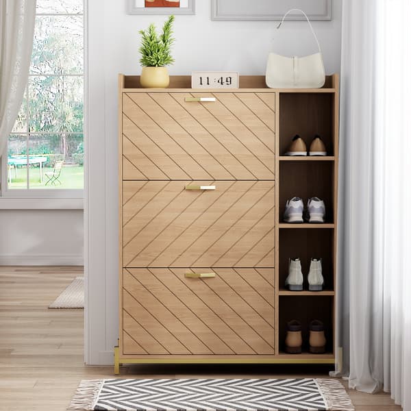 SONNENH Kenkäkaappi, MDF, Luonnonväri, 90 × 24 × 119 cm