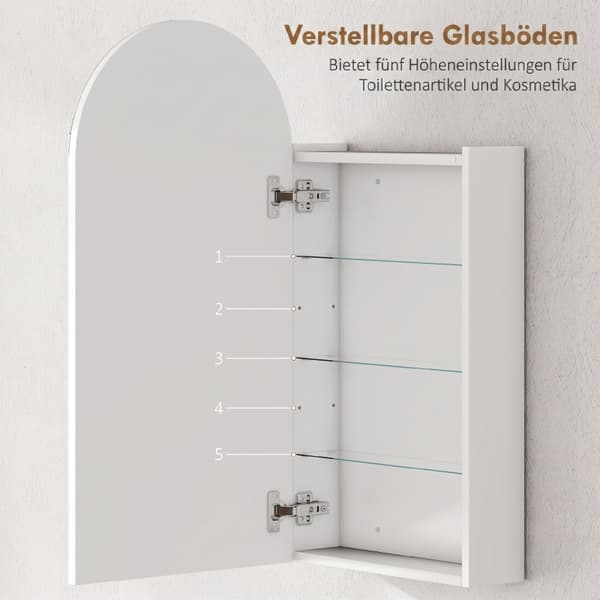 SONNENH Spegelskåp, MDF, Vit, 40 × 12 × 80 cm