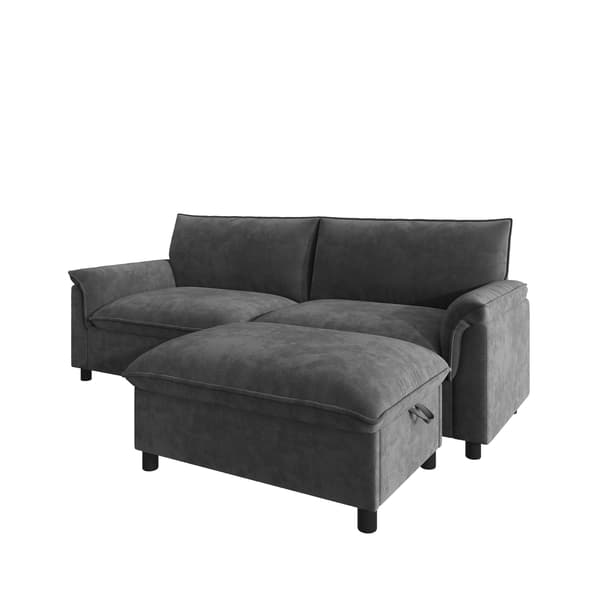 SONNENH Modular Cloud Sectional Sofa, bekväm hörn soffa för vardagsrummet, modern djupsits design, överdimensionerad moln soffa