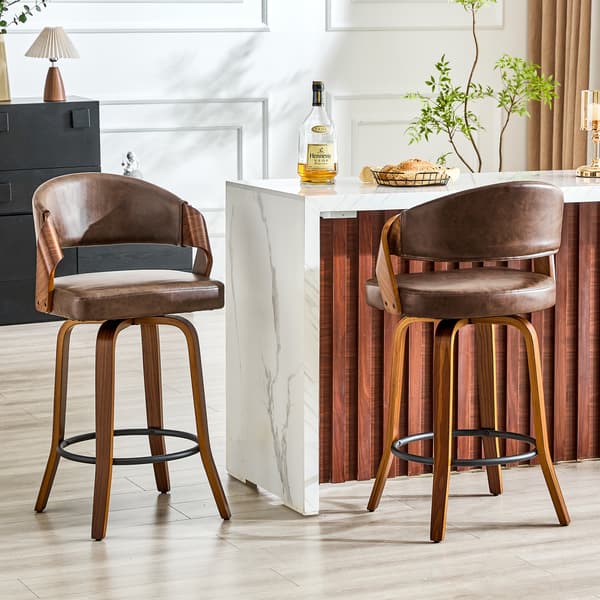 SONNENH Barstol – set med 2, Trä, Brun, 51 × 42 × 95 cm