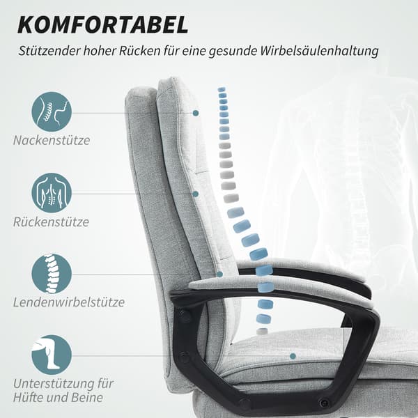 SONNENH Kontorstol, Polyester, Grå, 70 × 63 × 112 cm