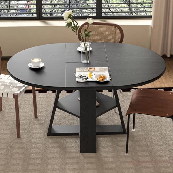 SONNENH Spisebord, MDF, Sort, 150 × 110 × 75 cm