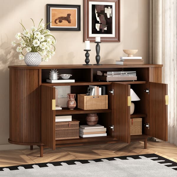 SONNENH Sideboard, MDF / Spånskiva, Valnöt, 140 × 40 × 78 cm