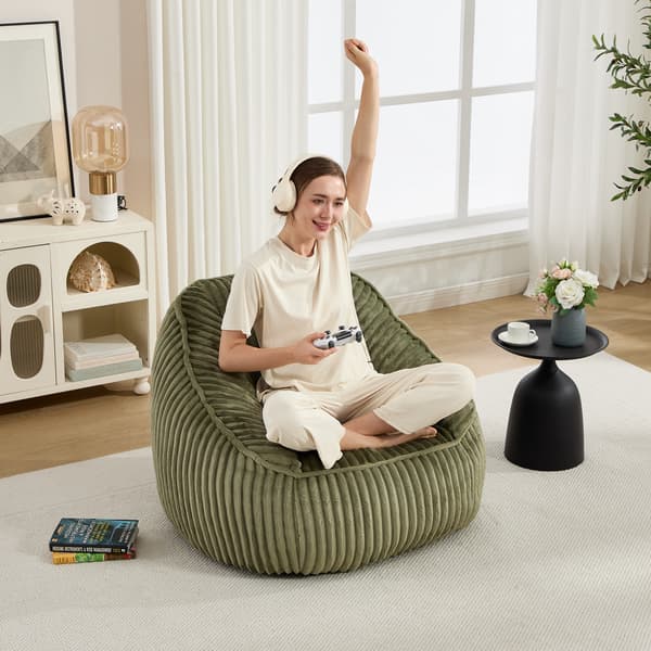 SONNENH Sittsäck, Chenille, Smaragdgrön, 98 × 92 × 73 cm