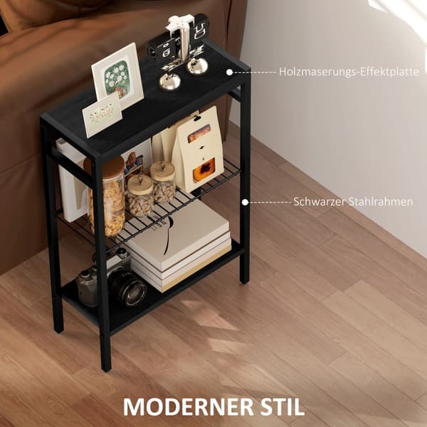 SONNENH Sidebord, Spånplade, Sort, 43 × 18 × 62,5 cm