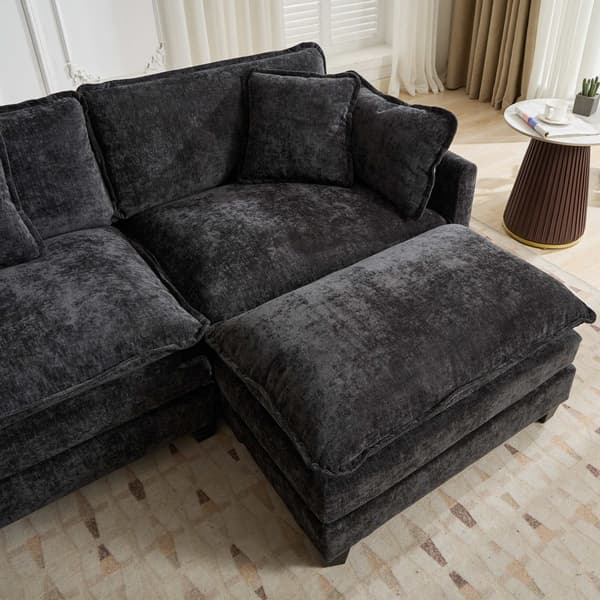 SONNENH Cloud Sofa Ottoman, Modern Sectional Couch, för vardagsrum sovrum och lägenhet, Comfy Double Layer Upholstered Seat Cushion
