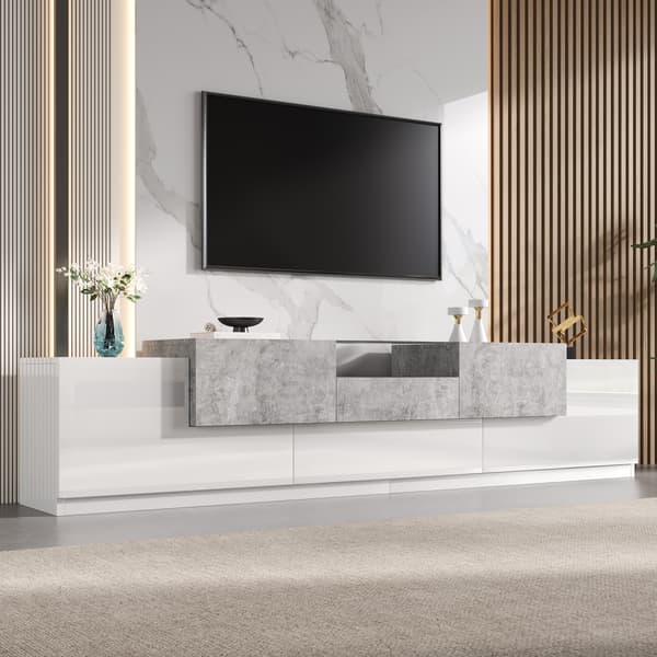 SONNENH TV-bord, MDF / Spånplade, Hvid, 200 × 33 × 48,5 cm