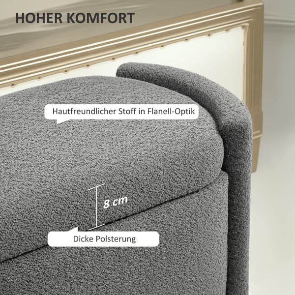 SONNENH Förvaringsbänk, Polyester, Grå, 105 × 44 × 45,5 cm