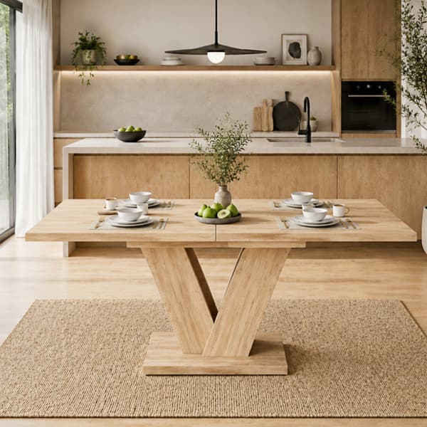 SONNENH Matbord, MDF, Ek, 180 × 80 × 75,5 cm