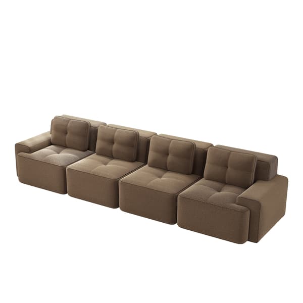 SONNENH Boneless Sofas för vardagsrum, Modular Sofa, 4 Seater Comfortable Upholstered Deep Seat Corduroy Cloud Sofa, Montering Gratis Soffa