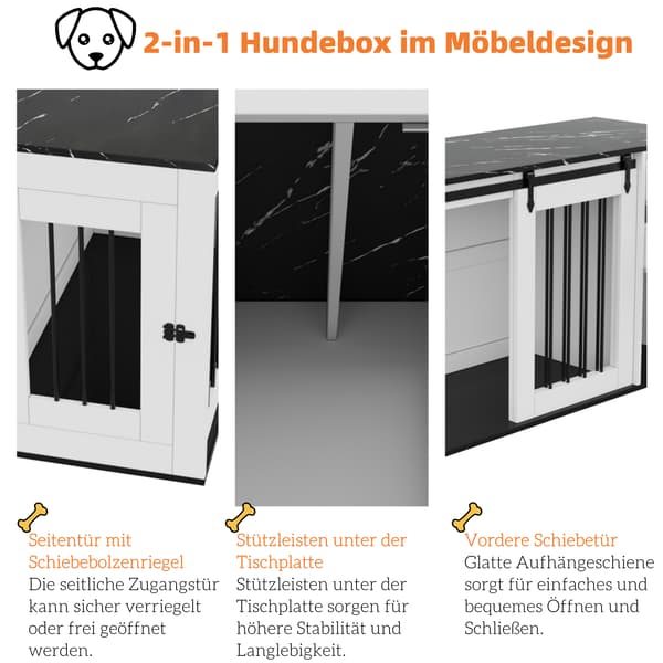 SONNENH Husdjursbur, MDF / Metall, Vit, 140 × 60 × 87 cm