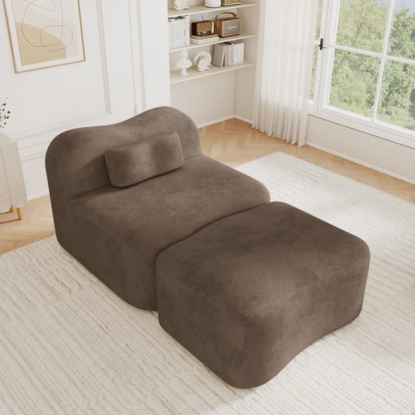 SONNENH Sofa, Velour, Brun, 96 × 167 × 70 cm
