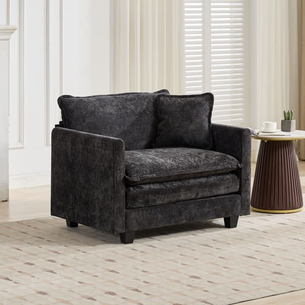 SONNENH Cloud Sofa Single Seat (Ottoman ingår inte), Modern sektionell soffa, för vardagsrum sovrum och lägenhet,Comfy Double Layer Upholstered Seat