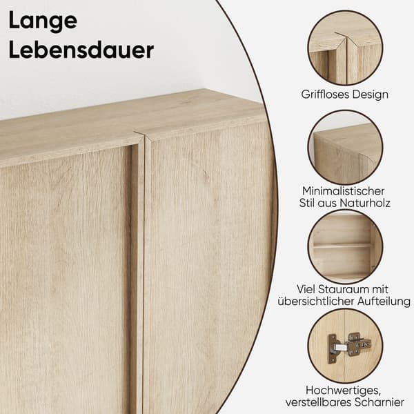 SONNENH Opbevaringsskab, MDF / Spånplade, Eg, 60 × 21,6 × 58 cm