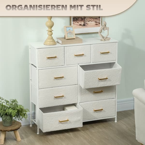 SONNENH Byrå, Polyester, Krämvit, 100 × 30 × 99 cm