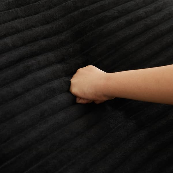 SONNENH Sofa, Fløjl / Skum, Sort, 211,5 × 106,5 × 48 cm