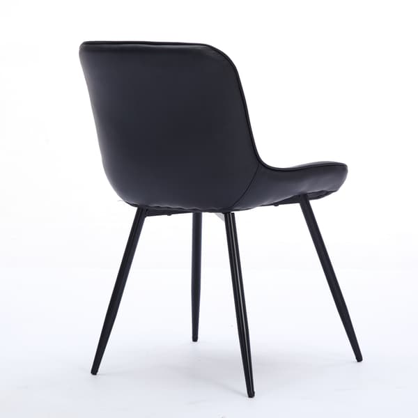 SONNENH Spisestuestol – sæt med 2, PU-kunstlæder, Sort, 64 × 50 × 77 cm
