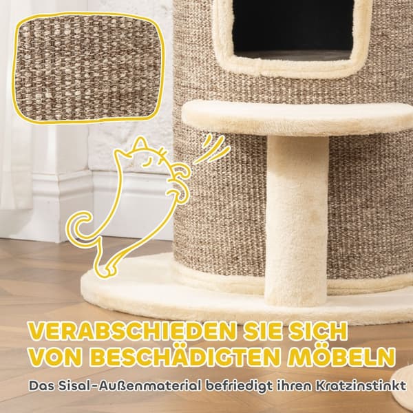 SONNENH Klösträd, Polyester, Beige / Brun, 60 × 60 × 61 cm