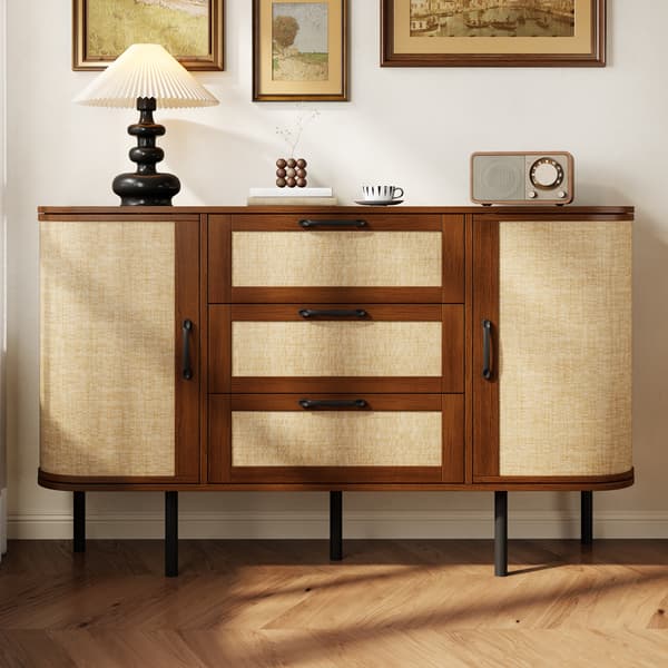 SONNENH Skænk, MDF, Valnød, 120 × 40 × 82 cm