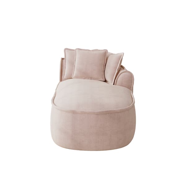 SONNENH Manchester Höger Chaise Soffa Med Kuddar Chenille -Rosa