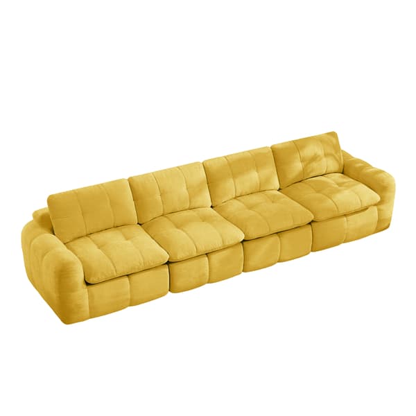 SONNENH Sofa, Chenille, Gul, 334 × 97 × 68 cm