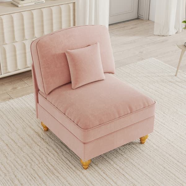 SONNENH Windsor Sofa uden armlæn Chenille med 1 pude - Lyserød