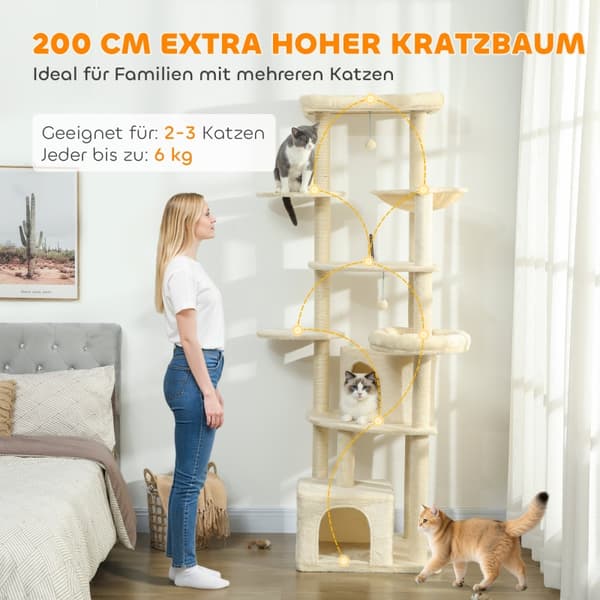 SONNENH Kradsestativ, Polyester, Beige, 59 × 59 × 200 cm