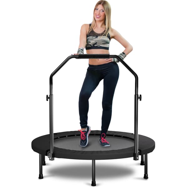 SONNENH 101cm Taitto Trampoliini Kahvalla - Standard Spring - Musta