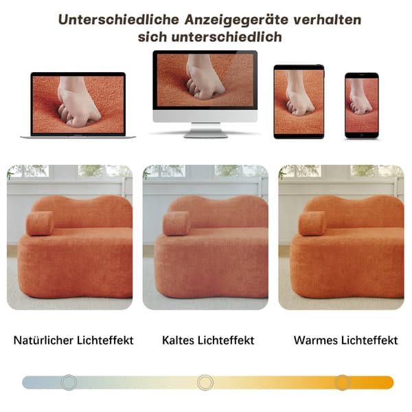 SONNENH Ottoman Fløjl-Orange