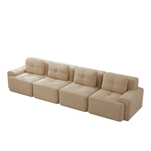 SONNENH Boneless Sofas för vardagsrum, Modular Sofa, 4 Seater Comfortable Upholstered Deep Seat Corduroy Cloud Sofa, Montering Gratis Soffa