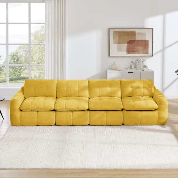 SONNENH Sofa, Chenille, Gul, 334 × 97 × 68 cm