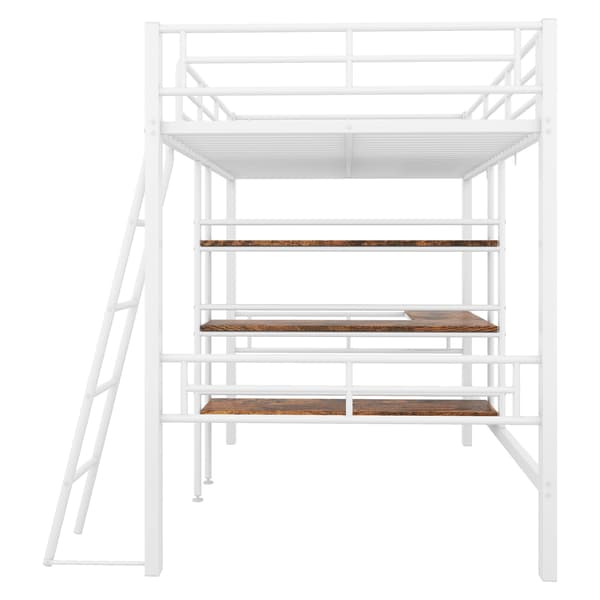Køjeseng 90x200 cm hvid med opbevaring, pladsbesparende børneseng