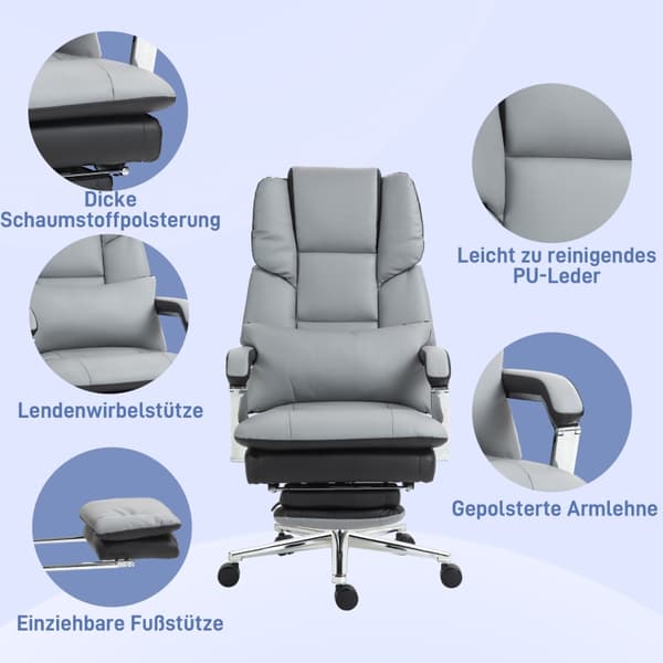 SONNENH Kontorstol, ergonomisk, justerbar, 63x71x123-129 cm, lysegrå/sort