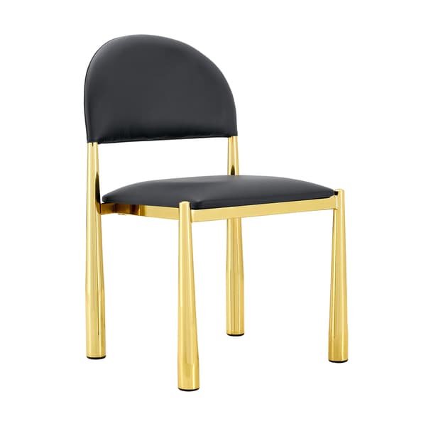 SONNENH Spisestuestol – sæt med 2, PU, Sort, 45 × 48 × 80 cm