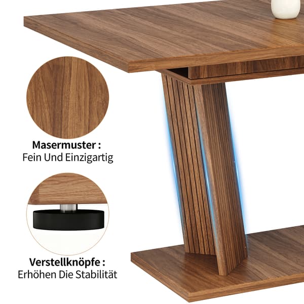 SONNENH Matbord, MDF, Mörkbrun, 160 × 80 × 76 cm
