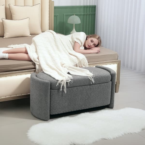 SONNENH Förvaringsbänk, Polyester, Grå, 105 × 44 × 45,5 cm