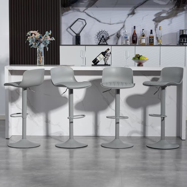 SONNENH Barstol – set med 2, Metall / Klädd, Grå, 43 × 44 × 80 cm