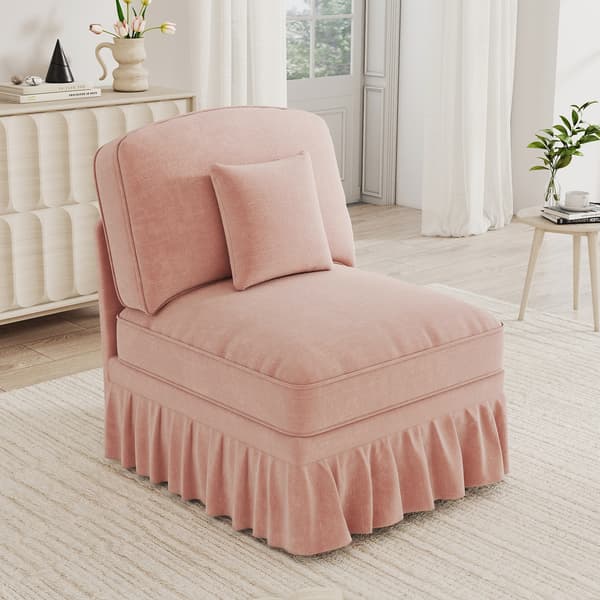 SONNENH Windsor Sofa uden armlæn Chenille med 1 pude - Lyserød