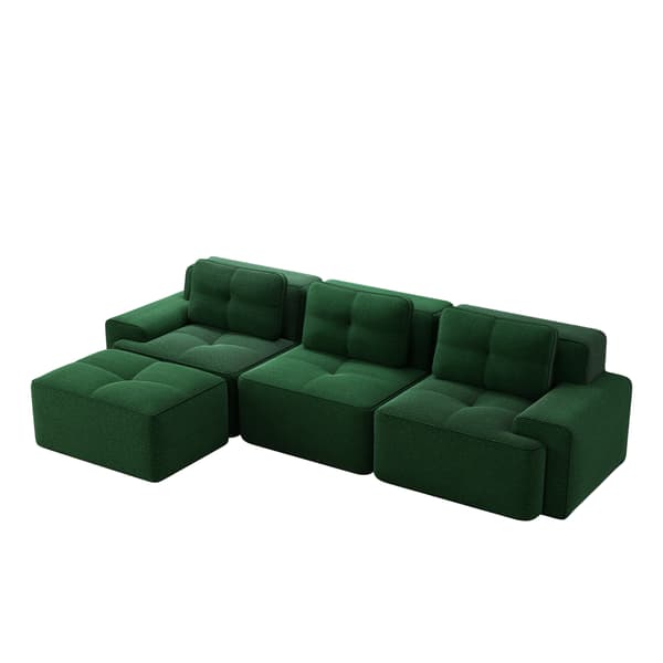 SONNENH Cloud Modular Sofa Boneless L Shaped Sofa, Modular Sofa med Ottoman, Modular Cloud Sofa, 3 Seater Corduroy Cloud Sofa för vardagsrum
