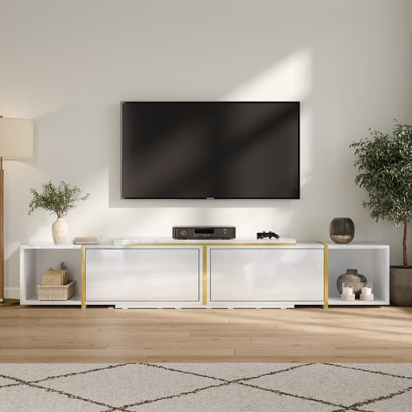 SONNENH TV-bord, Spånplade, Hvid, 275 × 35 × 37 cm