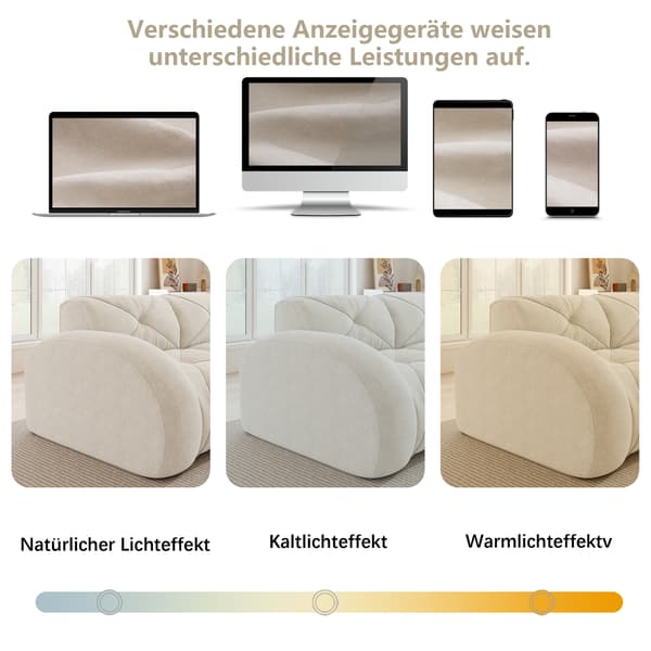 SONNENH Elovin Ottoman Chenille Light Beige