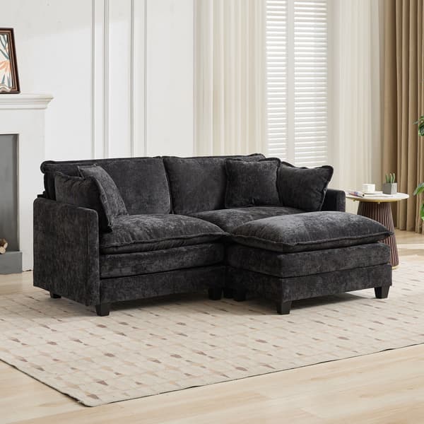 SONNENH Cloud Sofa Ottoman, Modern Sectional Couch, för vardagsrum sovrum och lägenhet, Comfy Double Layer Upholstered Seat Cushion