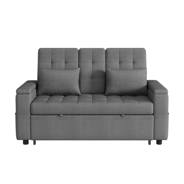SONNENH Sovesofa, Hørlook, Grå, 159 × 142,5 × 92 cm