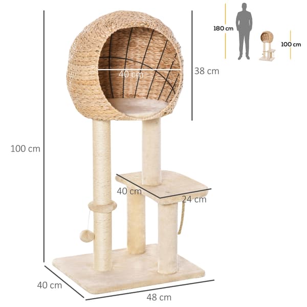 SONNENH Kradsestativ, MDF, Beige, 48 × 40 × 100 cm
