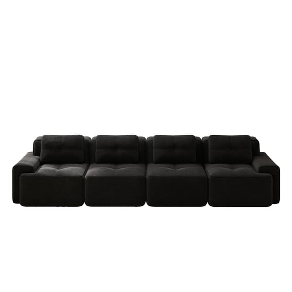 SONNENH Boneless Sofas för vardagsrum, Modular Sofa, 4 Seater Comfortable Upholstered Deep Seat Corduroy Cloud Sofa, Montering Gratis Soffa