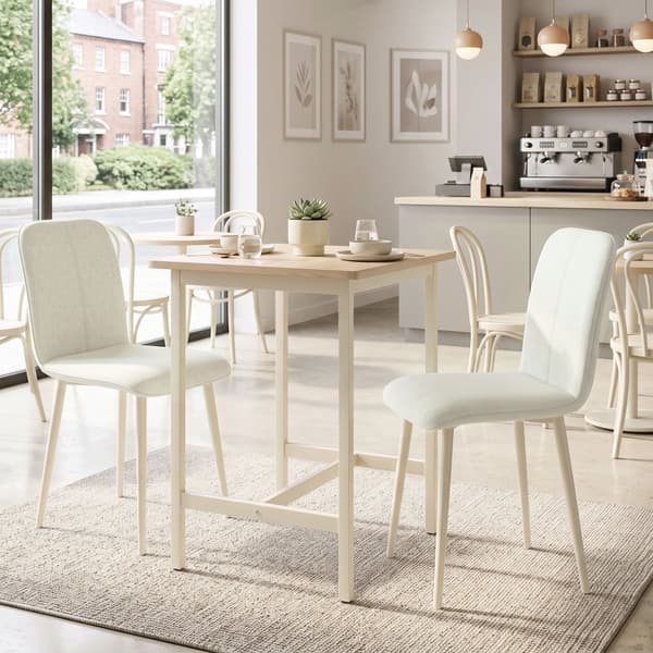 SONNENH Spisestuestol – sæt med 2, Polyester, Hvid, 42 × 57 × 85 cm