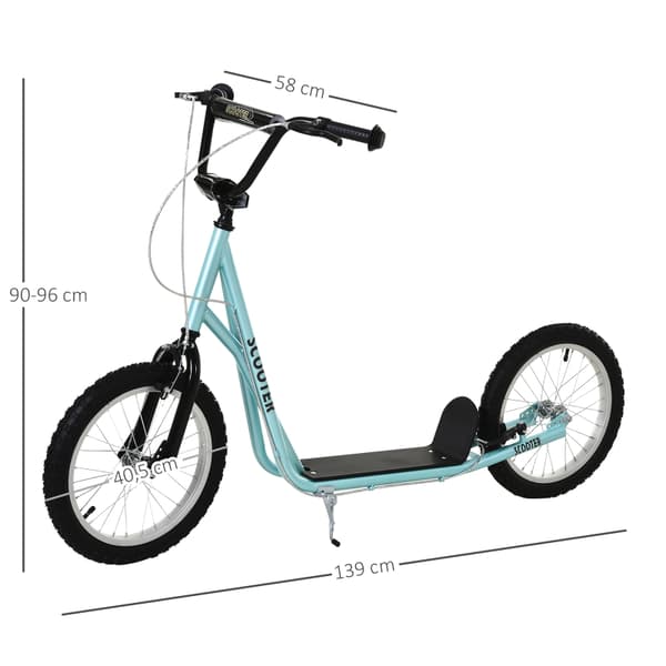 SONNENH Barnscooter med broms, höjdjusterbar, lätt, ljusblå