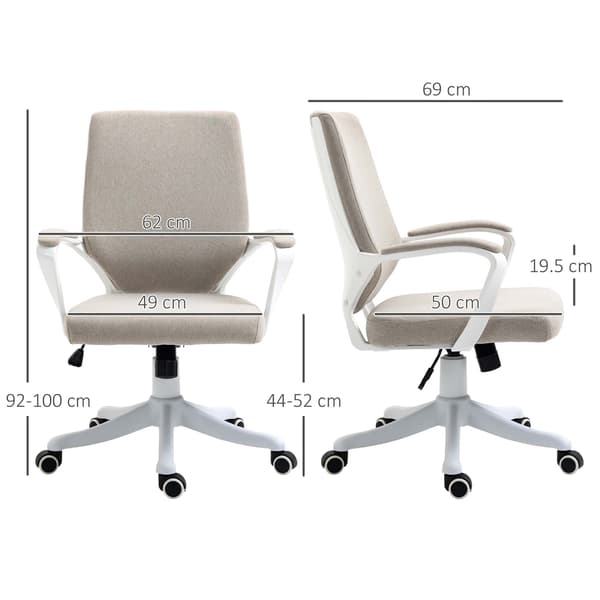 SONNENH Kontorstol, Polyester, Beige, 62 × 69 × 100 cm